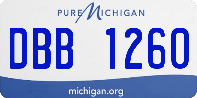 MI license plate DBB1260