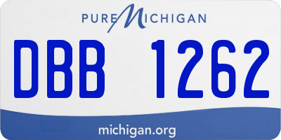MI license plate DBB1262