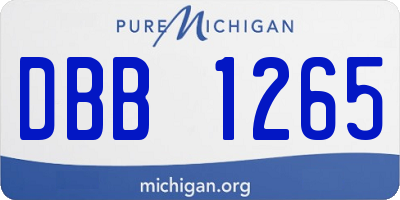 MI license plate DBB1265