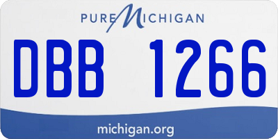 MI license plate DBB1266