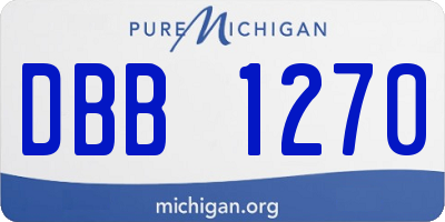 MI license plate DBB1270