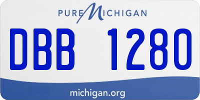 MI license plate DBB1280