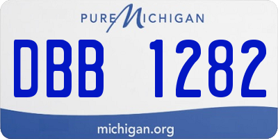MI license plate DBB1282