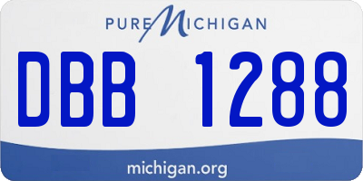 MI license plate DBB1288