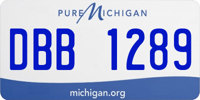 MI license plate DBB1289