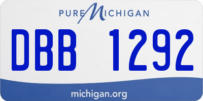 MI license plate DBB1292