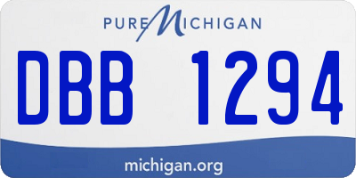 MI license plate DBB1294