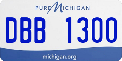 MI license plate DBB1300