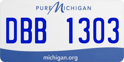 MI license plate DBB1303