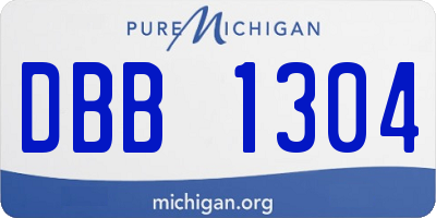 MI license plate DBB1304