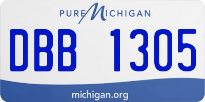 MI license plate DBB1305