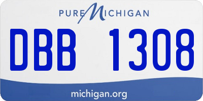 MI license plate DBB1308