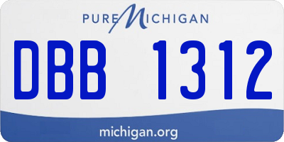 MI license plate DBB1312