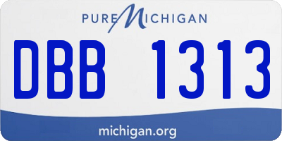 MI license plate DBB1313
