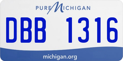 MI license plate DBB1316