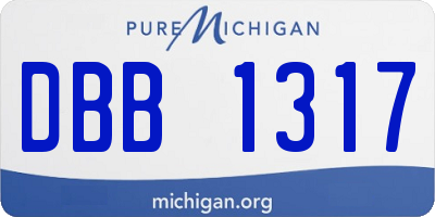 MI license plate DBB1317