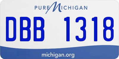 MI license plate DBB1318