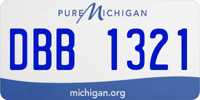 MI license plate DBB1321