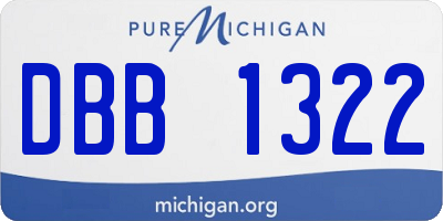 MI license plate DBB1322