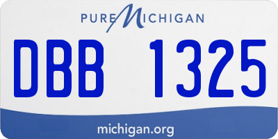 MI license plate DBB1325