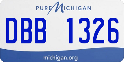 MI license plate DBB1326