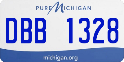 MI license plate DBB1328