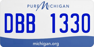MI license plate DBB1330