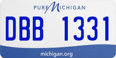 MI license plate DBB1331