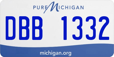 MI license plate DBB1332
