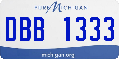 MI license plate DBB1333