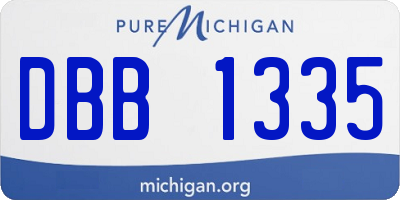 MI license plate DBB1335