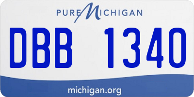 MI license plate DBB1340