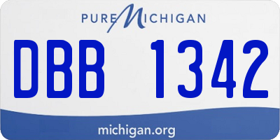 MI license plate DBB1342