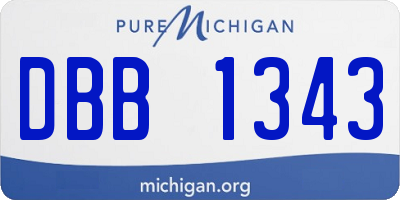 MI license plate DBB1343