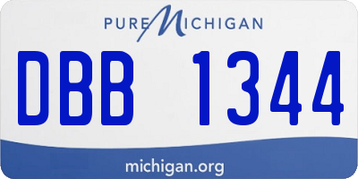 MI license plate DBB1344