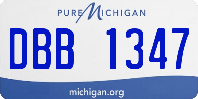 MI license plate DBB1347