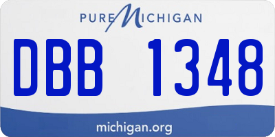 MI license plate DBB1348