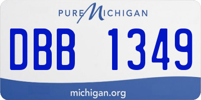 MI license plate DBB1349