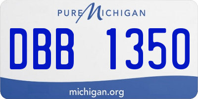 MI license plate DBB1350