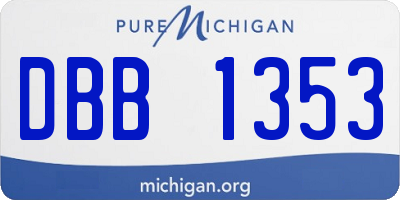 MI license plate DBB1353