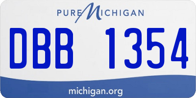 MI license plate DBB1354