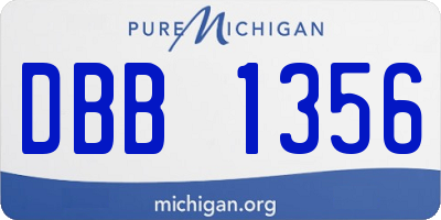 MI license plate DBB1356