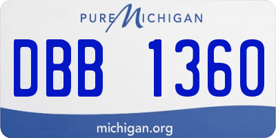 MI license plate DBB1360