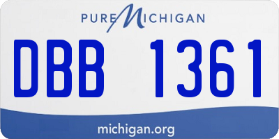 MI license plate DBB1361