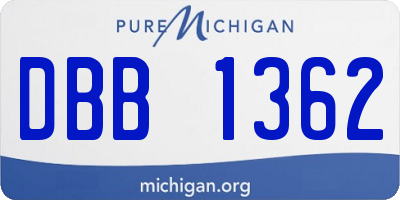 MI license plate DBB1362