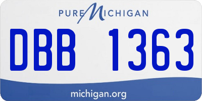 MI license plate DBB1363