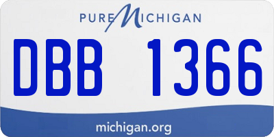 MI license plate DBB1366