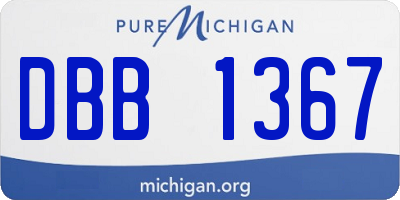 MI license plate DBB1367