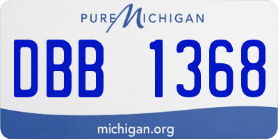MI license plate DBB1368
