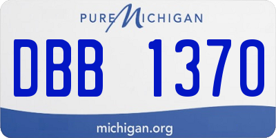 MI license plate DBB1370